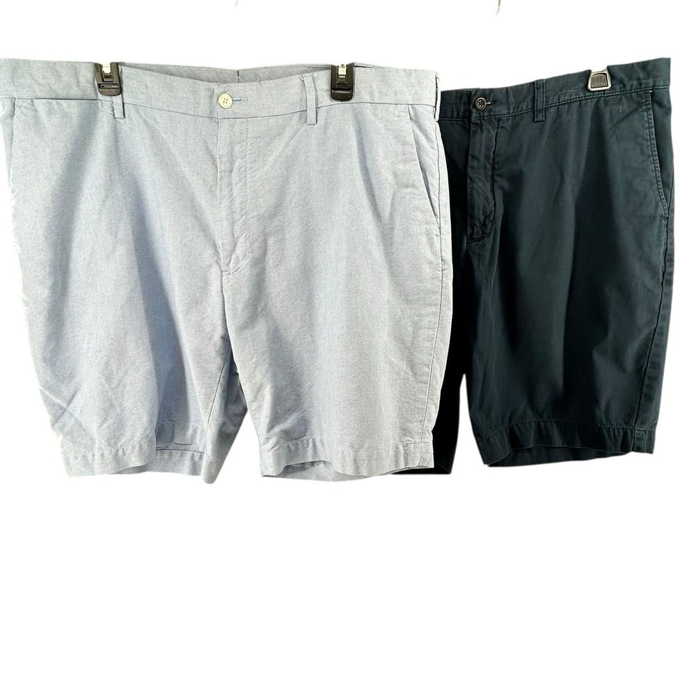 Polo Ralph‎ Lauren 2 Shorts Mens Size 40 Blue & Navy Cotton Chino Flat Front